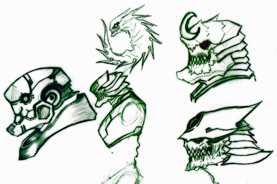 900x600 mecha demon head concepts