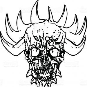 300x300 Photostock Vector Demon Head Skull Vector Soidergi
