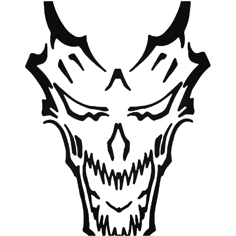 1000x1000 Demon Skull Sticker