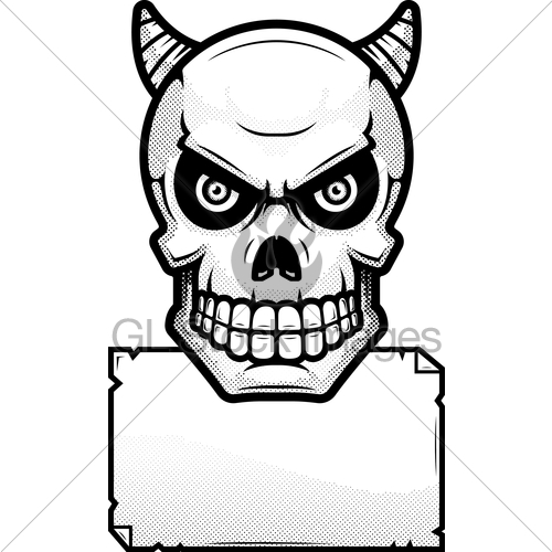 500x500 Demon Skull Sign Illustration Gl Stock Images