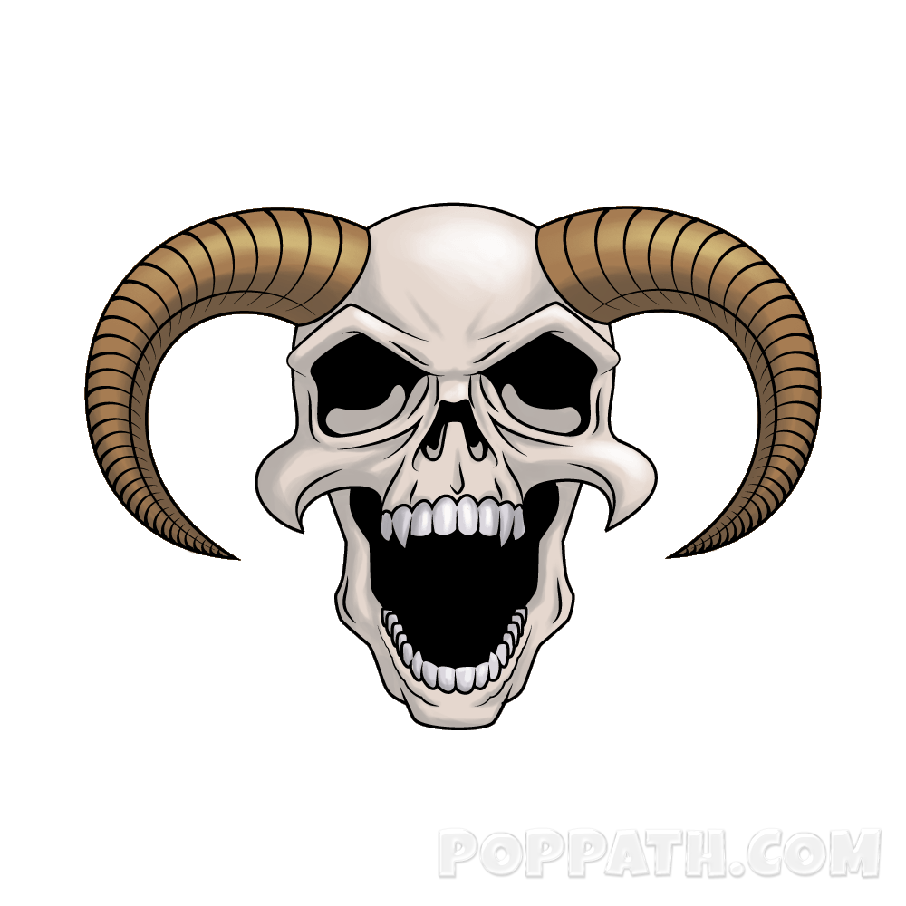 1000x1000 How To Draw A Devil Skull Pop Path