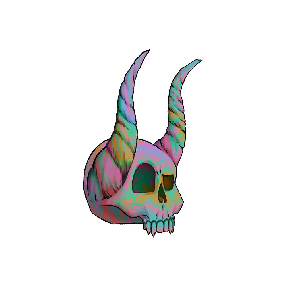 1000x1000 Sherbet Swirl Demon Skull