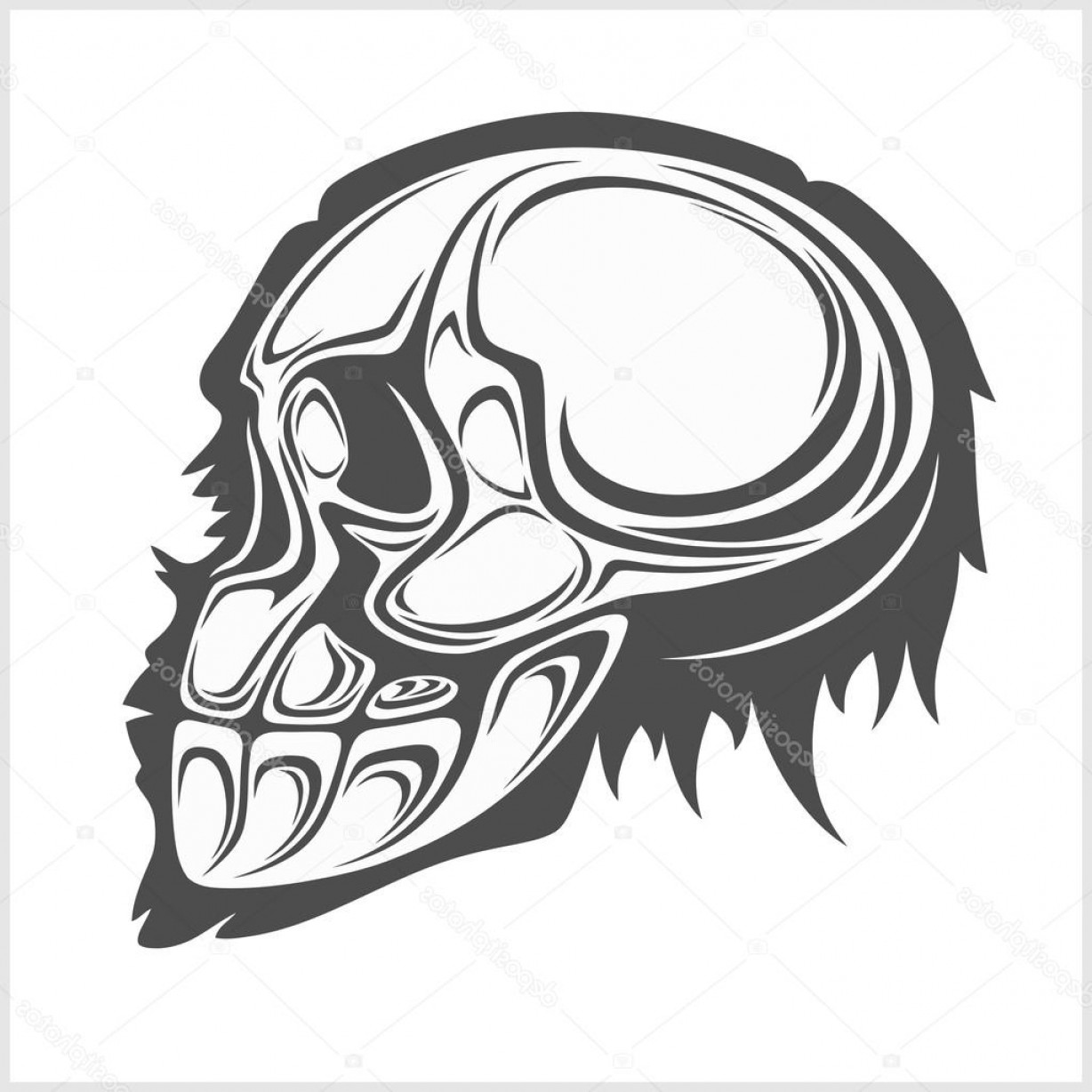 1228x1228 Stock Illustration Demon Skull On White Soidergi