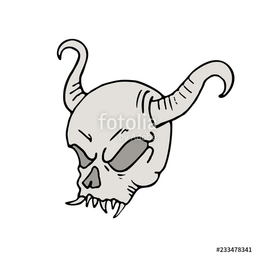 500x500 Demon Skull Draw Stock Image And Royalty Free Vector