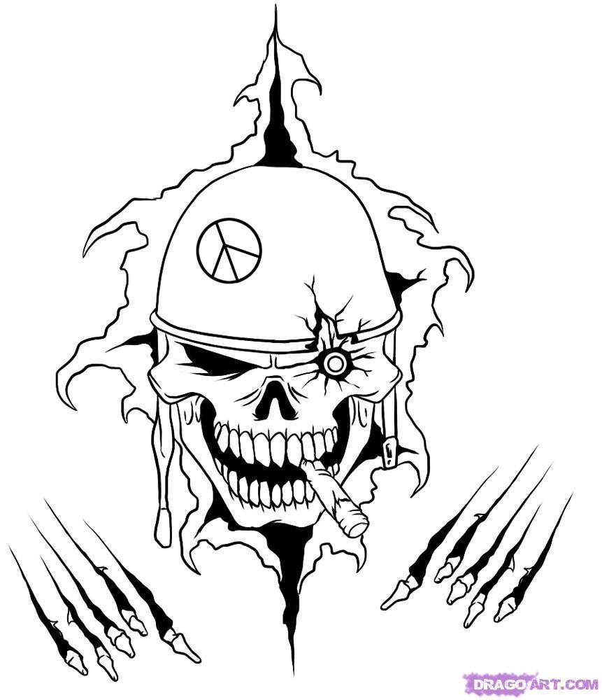 861x1000 Cool Demon Skull Drawings