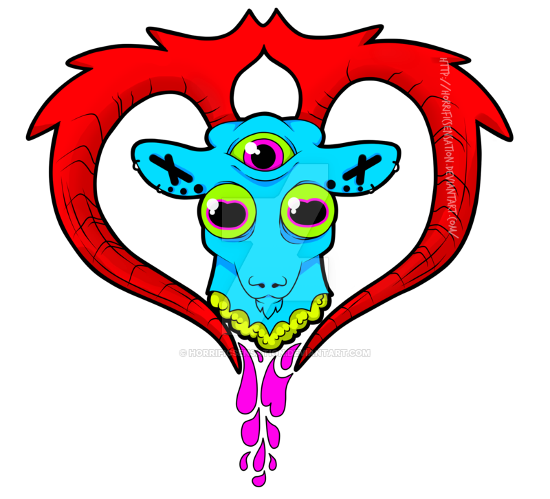 800x726 Psychedelic Goat Demon Tattoo Design