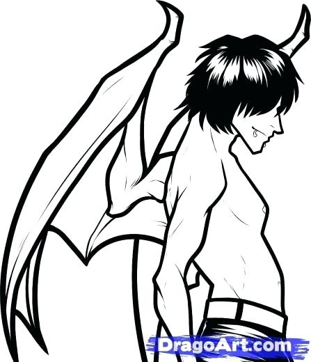 447x520 Drawing Of A Devil How To Draw The Devil From Step Drawing Devil