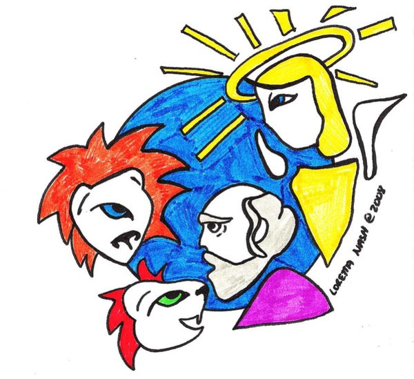 600x549 daniel in the lions den drawing