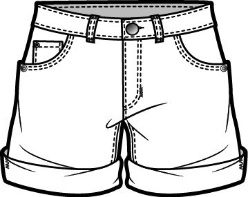 359x286 denim shorts technical fashion drawing fashion sketches