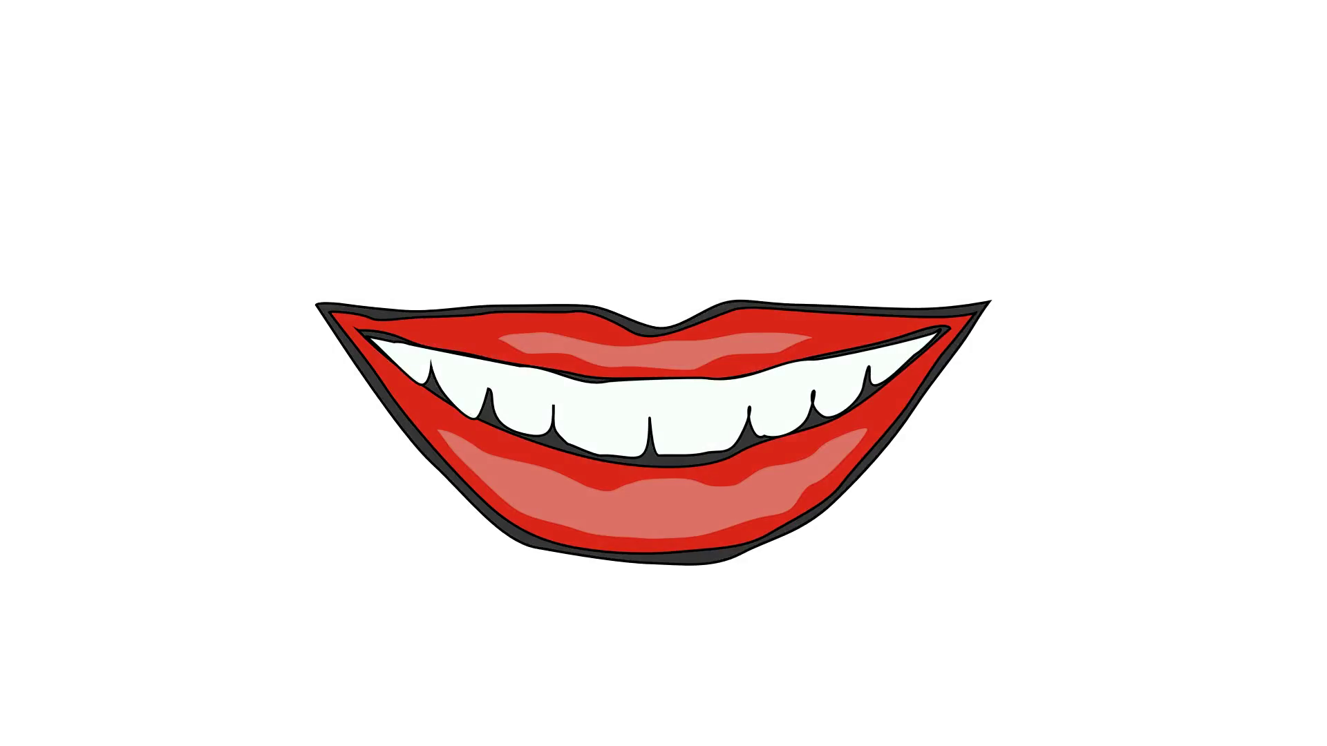 1920x1080 Animated Drawing Of Dentist White Teeth Smile Lips Motion