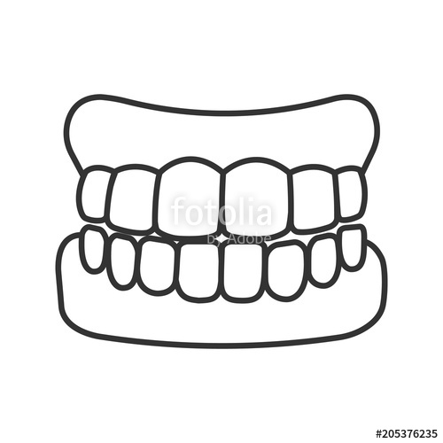 500x500 Dentures Linear Icon Stock Image And Royalty Free Vector