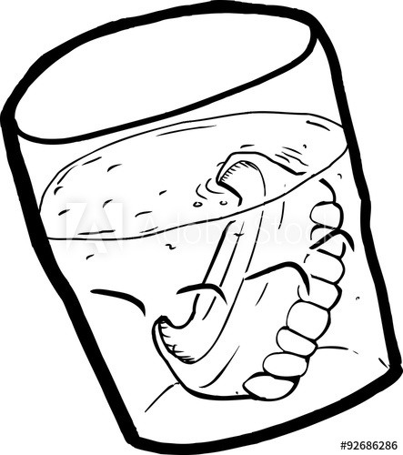 443x500 Outlined Dentures In Water