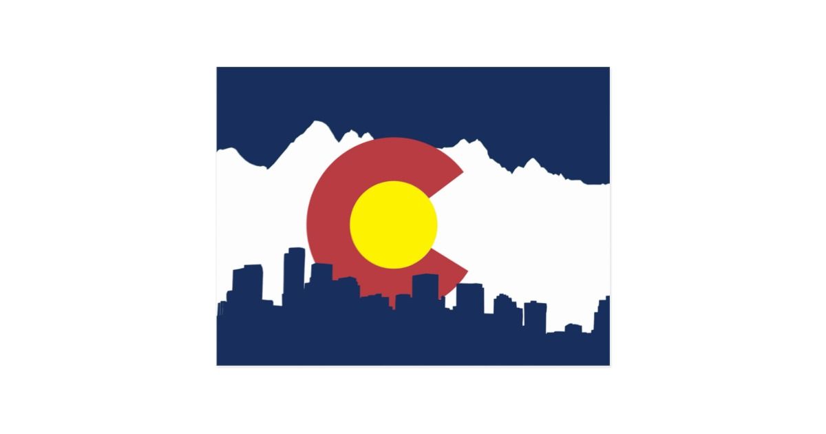 1200x630 Colorado State Flag With Skyline And Mountains Postcard Zazzle