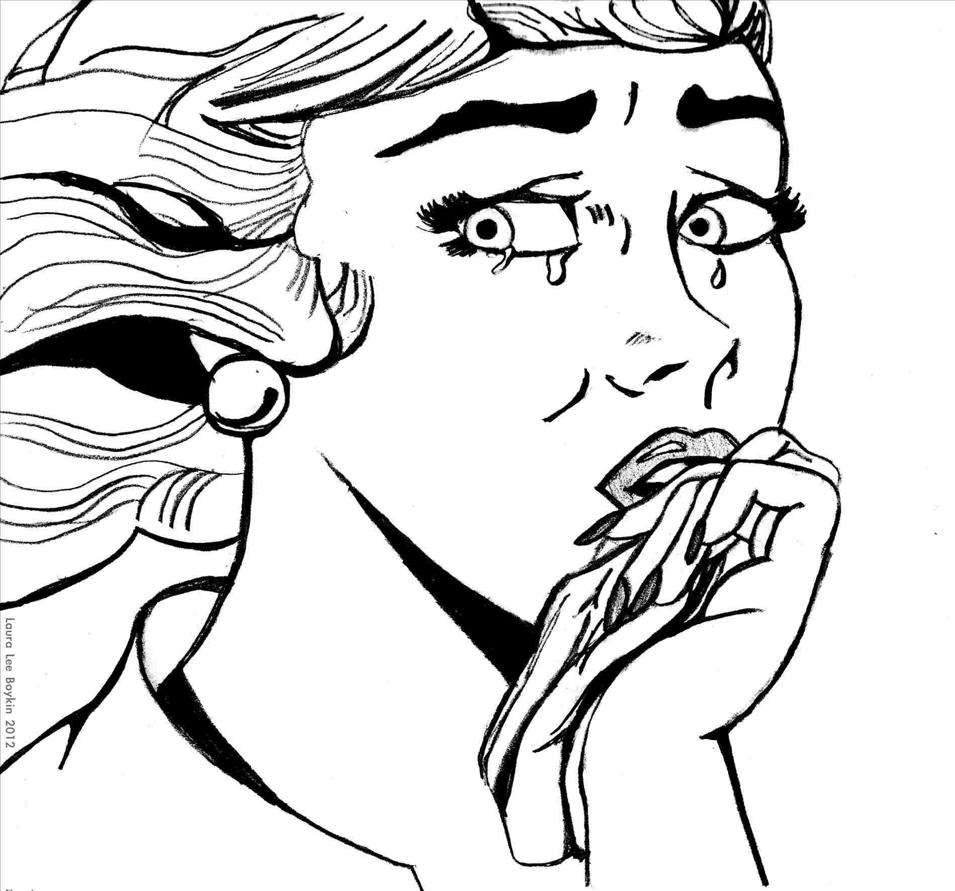 1899x1772 Sad Girls Cartoon Drawing