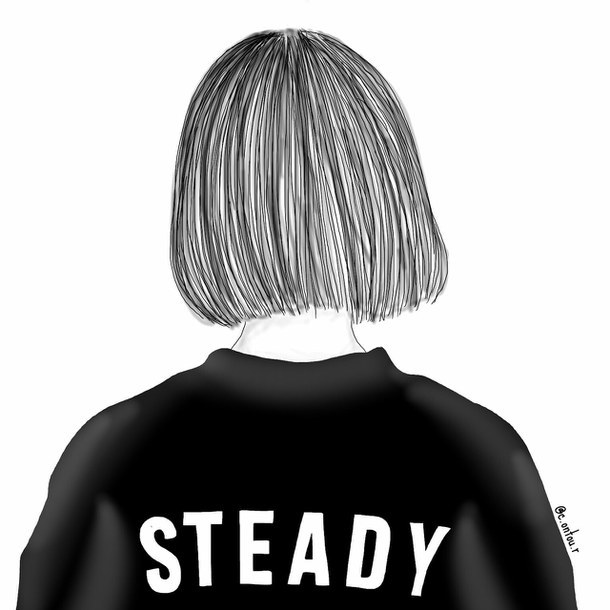 610x610 View Drawing Tumblr Girl Back