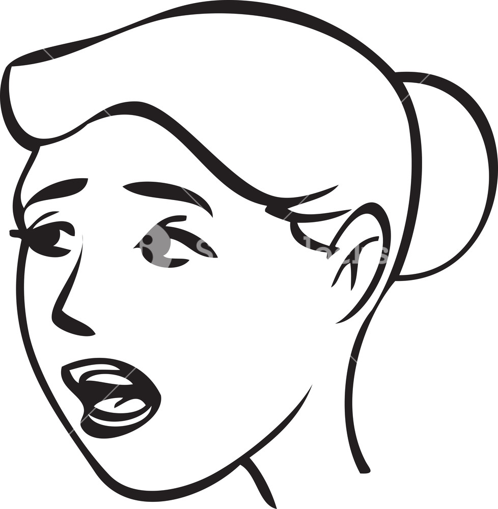 978x1000 Portrait Of A Sad Girl Cartoon Face Royalty Free Stock Image