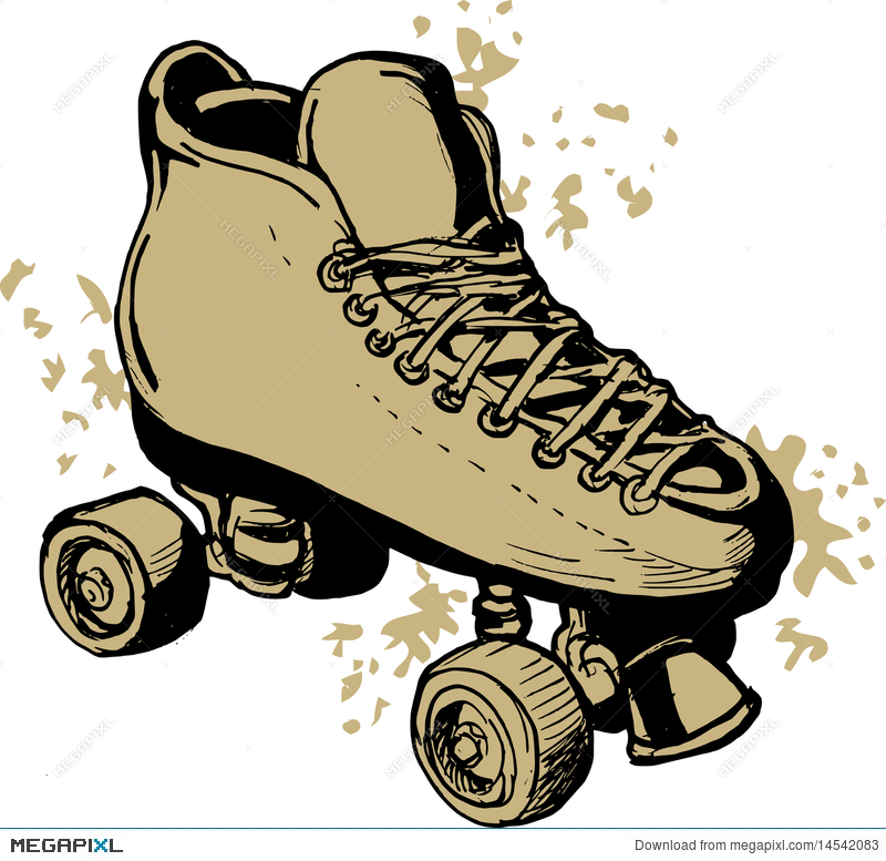 800x777 Derby Roller Skates Drawing Illustration