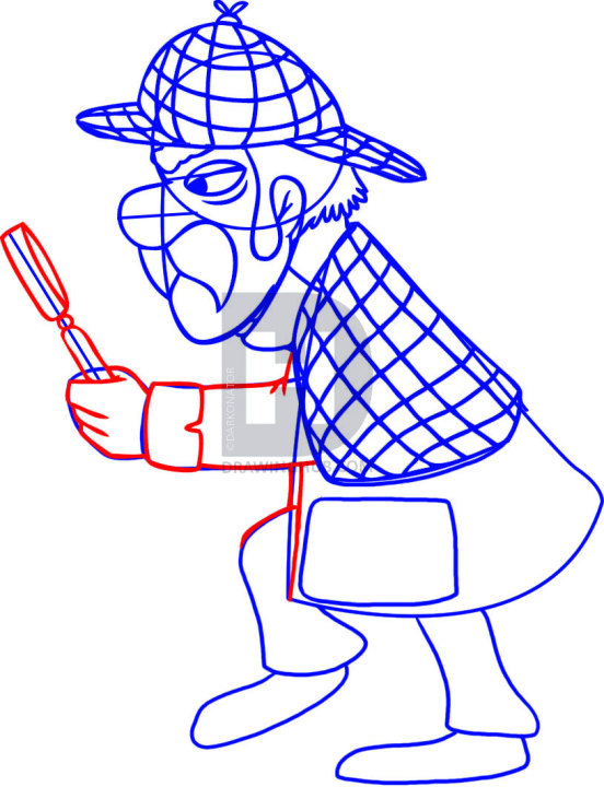 552x720 How To Draw Sherlock Holmes, Step