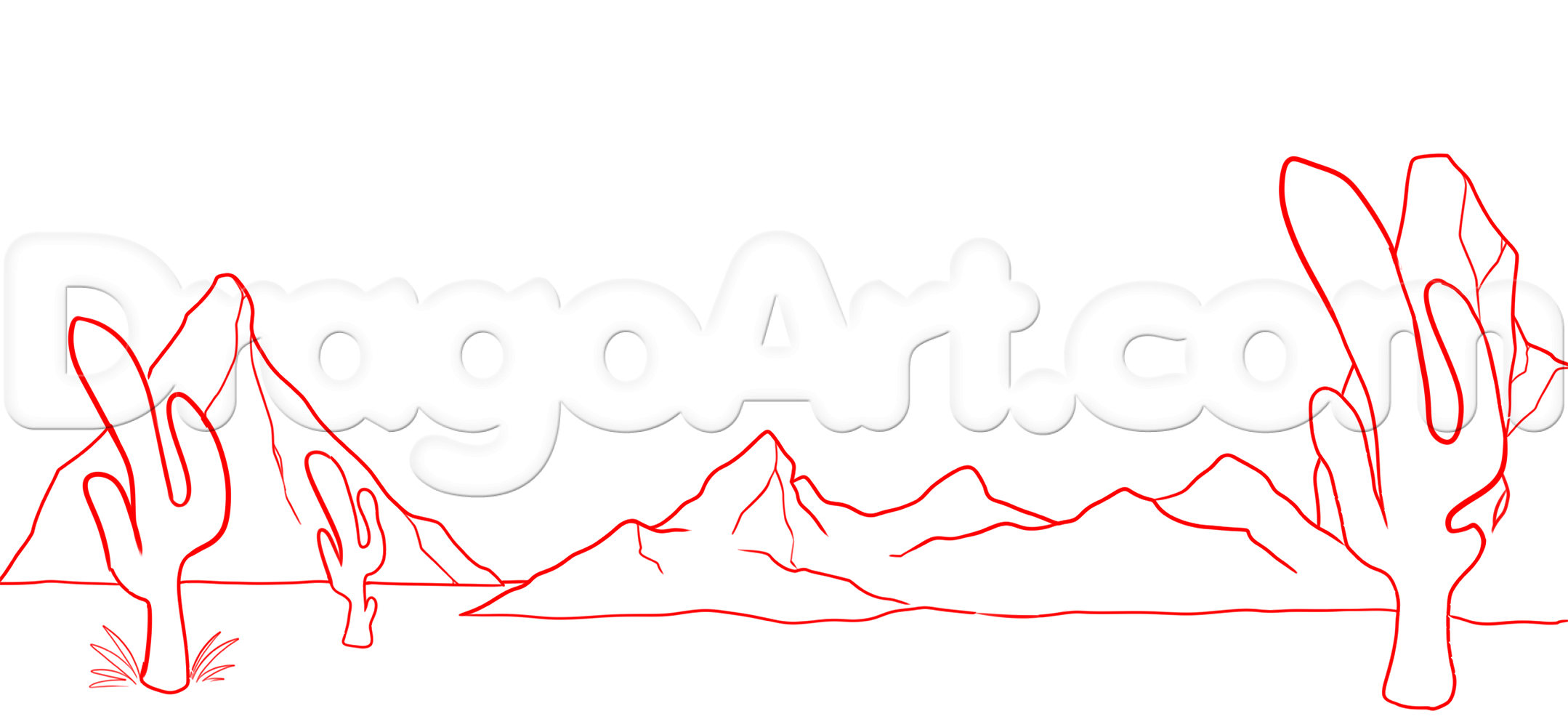 2158x1000 Mexican Desert Drawing, Step