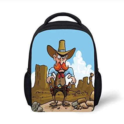 425x425 iprint kids school backpack western,aggressive cowboy