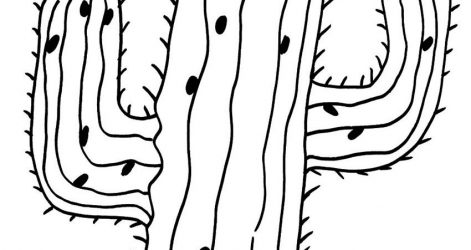 471x250 Desert Cactus Coloring Saguaro Blossom