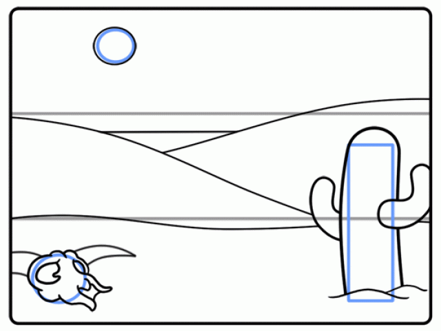 640x480 Free Drawn Desert, Download Free Clip Art