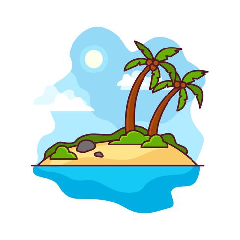 490x490 Desert Island Illustration