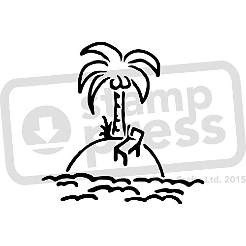 500x500 'desert Island' Wall Stencil Template