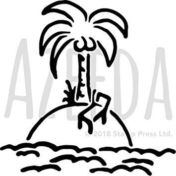 355x355 'desert Island' Wall Stencil Template