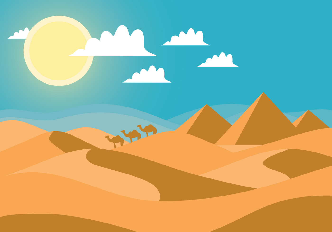 1400x980 Desert Landscape Vector