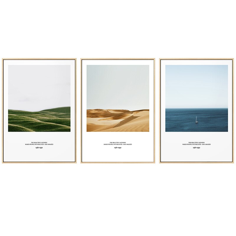 800x800 Nordic Landscape Sea Desert Prairie Canvas Painting Posters Print