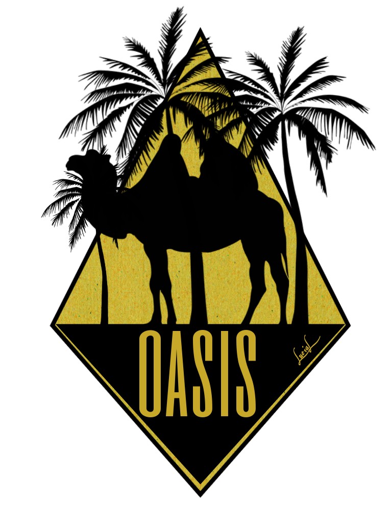 768x1024 Palms Desert Camel Oasis Silohuettes Scritte Yellowandb