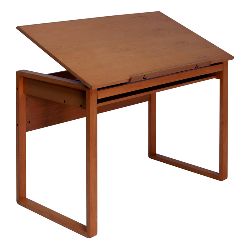 800x800 Ponderosa Large Wood Drawing Desk With Angle Adjustable Top