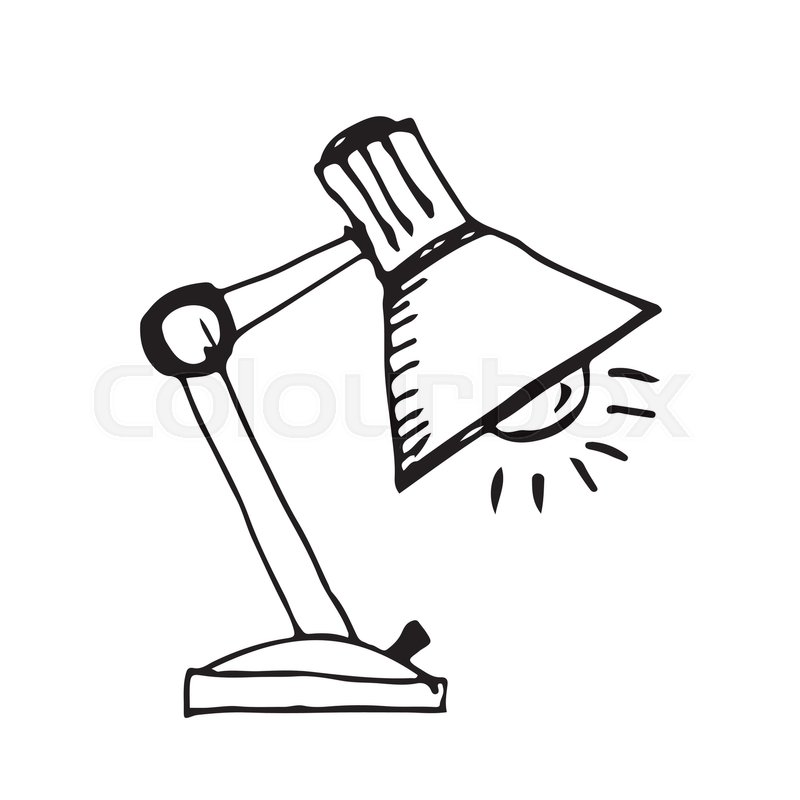 800x800 Doodle Desk Lamp Icon Hand Draw Stock Vector Colourbox