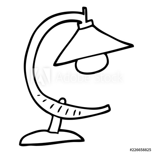 500x500 Line Drawing Cartoon Desk Lamp