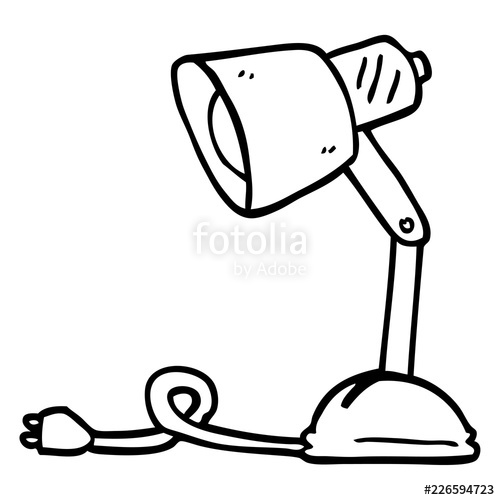 500x500 Line Drawing Cartoon Desk Lamp Stock Image And Royalty Free