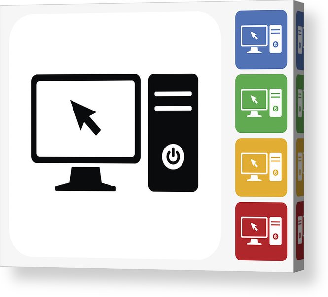 665x602 Computer Desktop Icon Flat Graphic Design Acrylic Print
