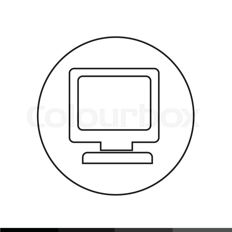 800x800 Desktop Computer Icon Illustration Stock Vector Colourbox