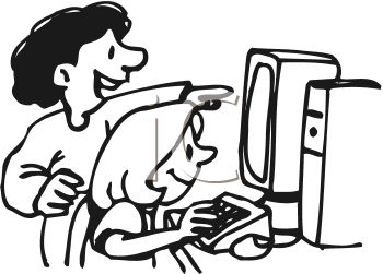 350x251 Computer Clipart Black And White Desktop Computer Drawing