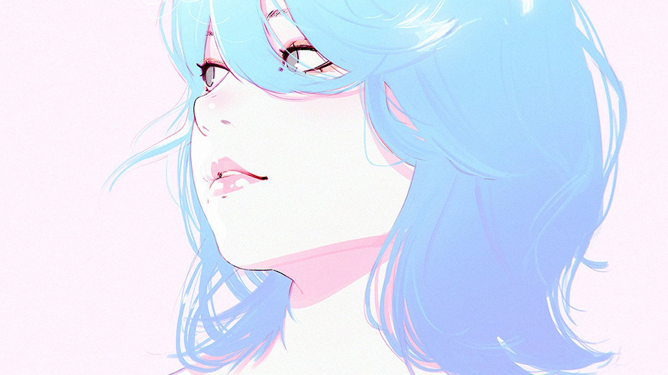 1366x768 Desktop Wallpaper Ilya Girl Anime Face Drawing