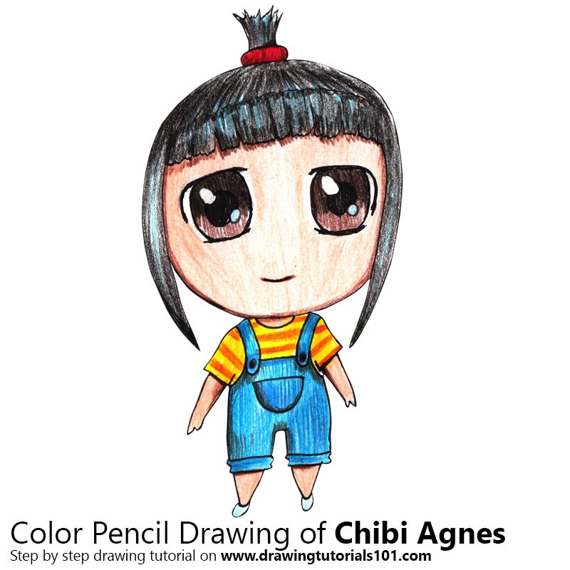 800x800 Chibi Agnes From Despicable Me Colored Pencils