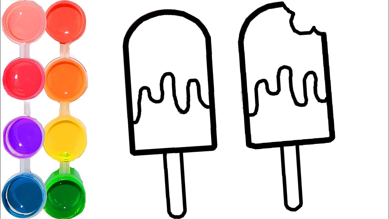 1280x720 How To Draw Color A Popsicle Ice Cream Dessert Art Cartooning