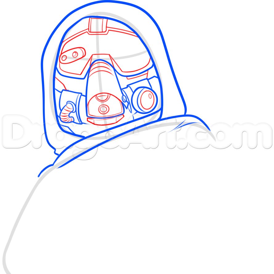 889x887 How To Draw A Hunter From Destiny, Step