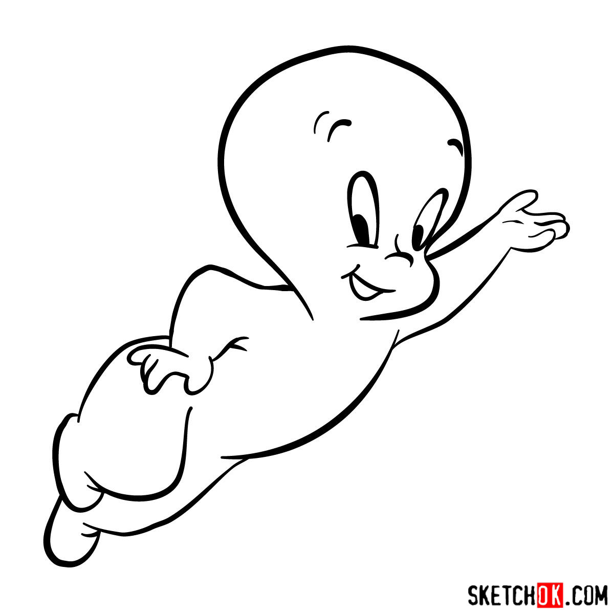 1200x1200 How To Draw Casper The Friendly Ghost