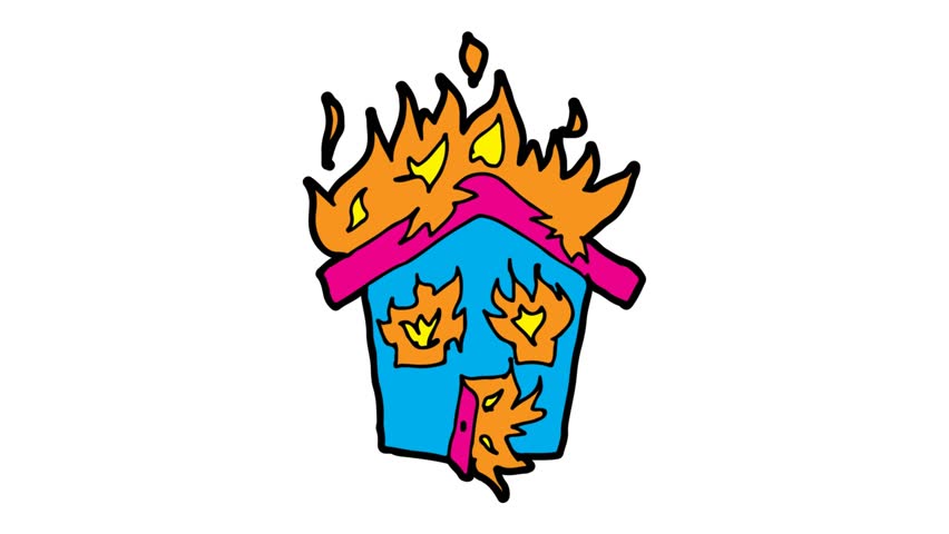 852x480 Destroyed House Icon Stock Video Footage