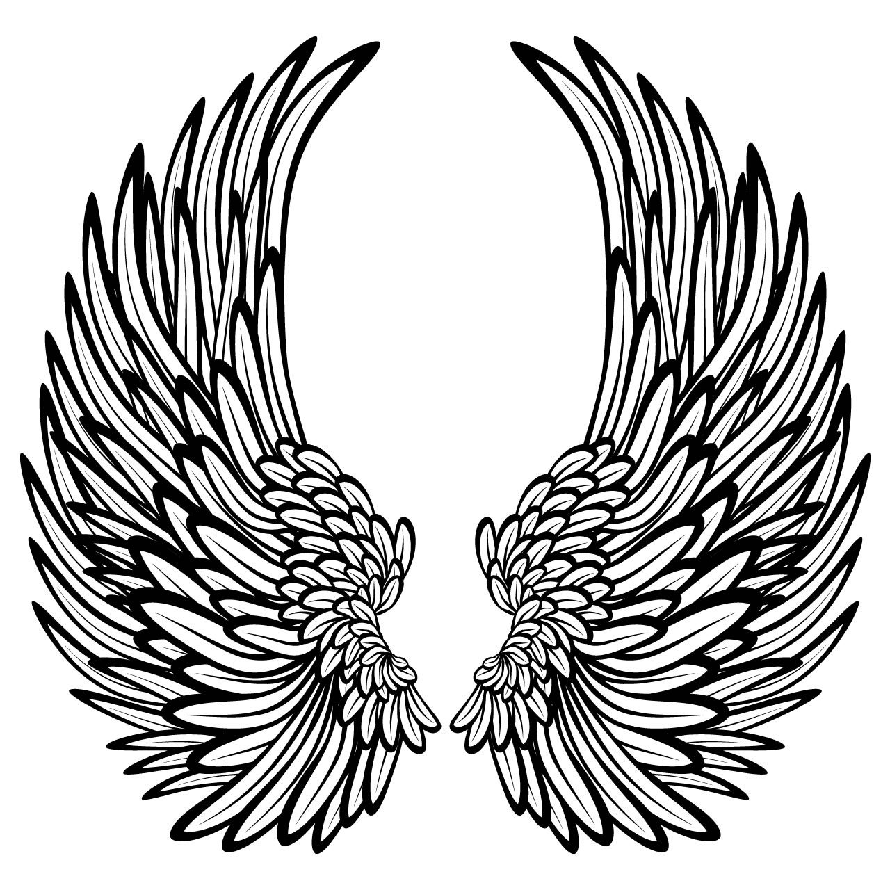 1280x1280 Angel Wings With Feathers Wall Stickers Wall Decals Angel