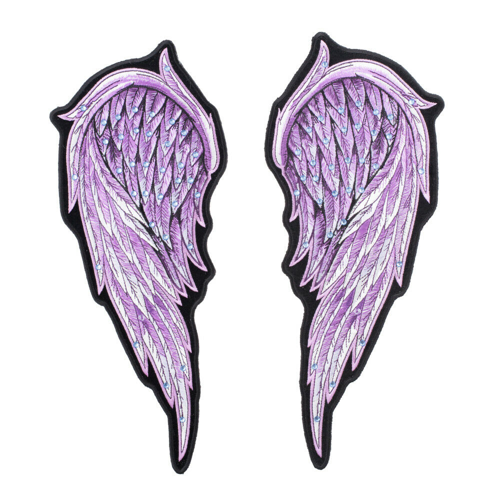 1000x1000 split purple angel wings rhinestone patch, ladies back patches ebay