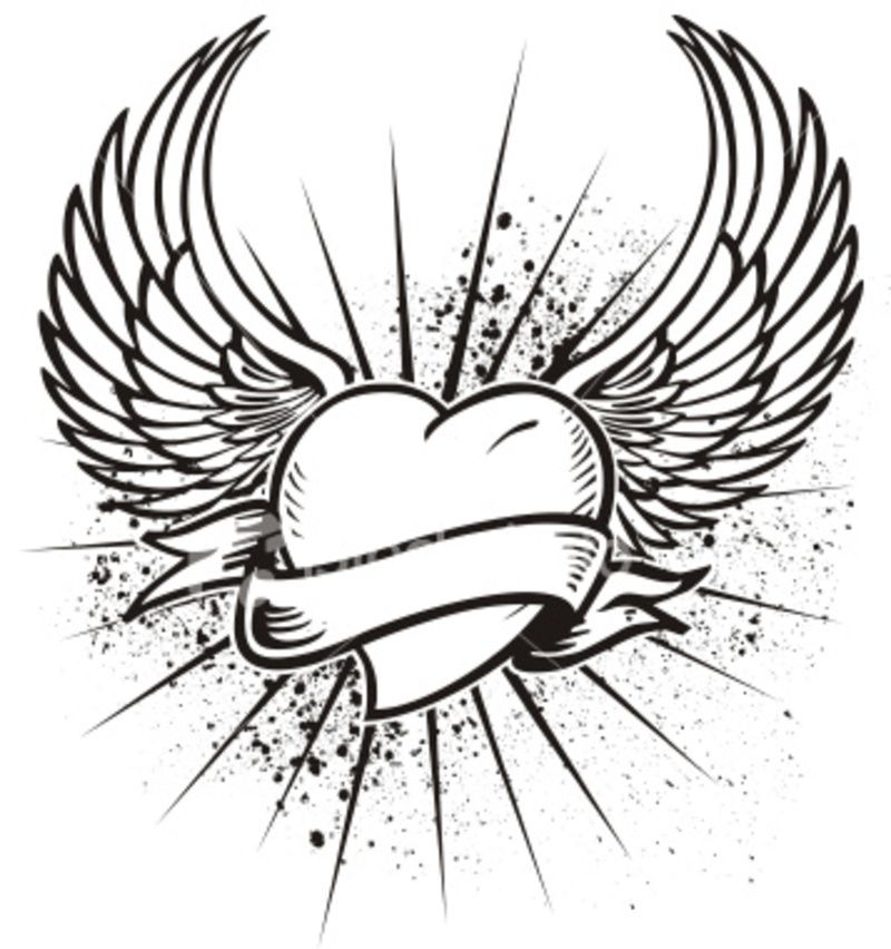 800x852 Awesome Drawings Of Hearts With Angel Wings Images Tattoos