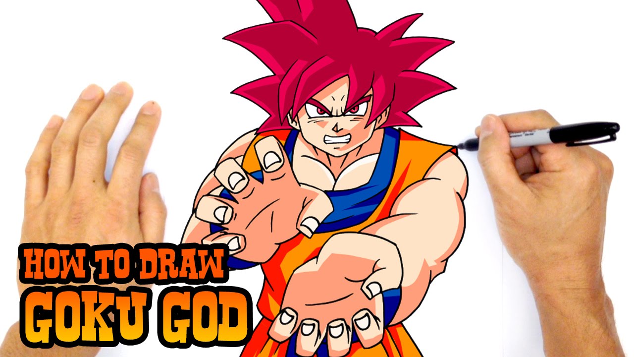 1280x720 How To Draw Goku God Dragon Ball Z