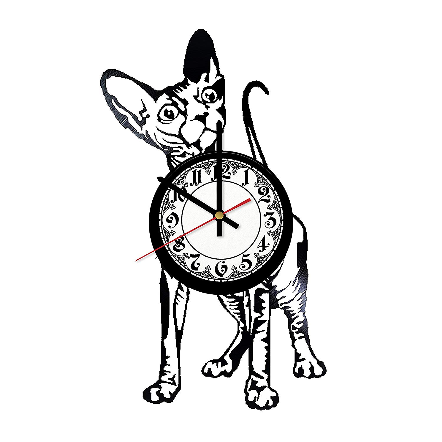 1500x1500 in na sphynx cat design vinyl clock, vinyl wall clock